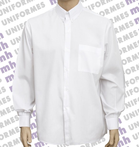 Camisa masculina manga longa branca 1