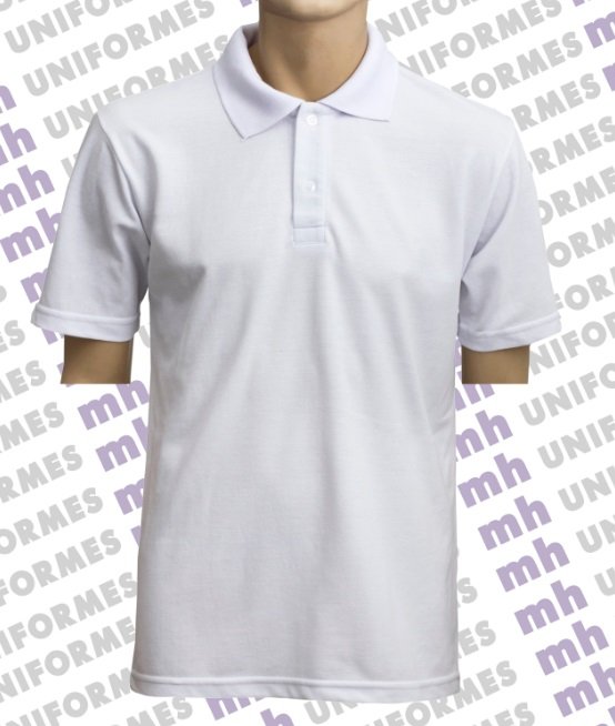 Camiseta polo masculina manga curta branca 1